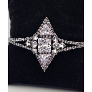 Banana Republic Crystal Square/Triangle/Rivoli Rhinestone Cuff Bracelet Party